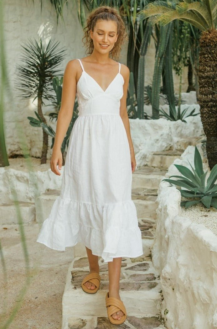 Karina Dress in White – Nataoka