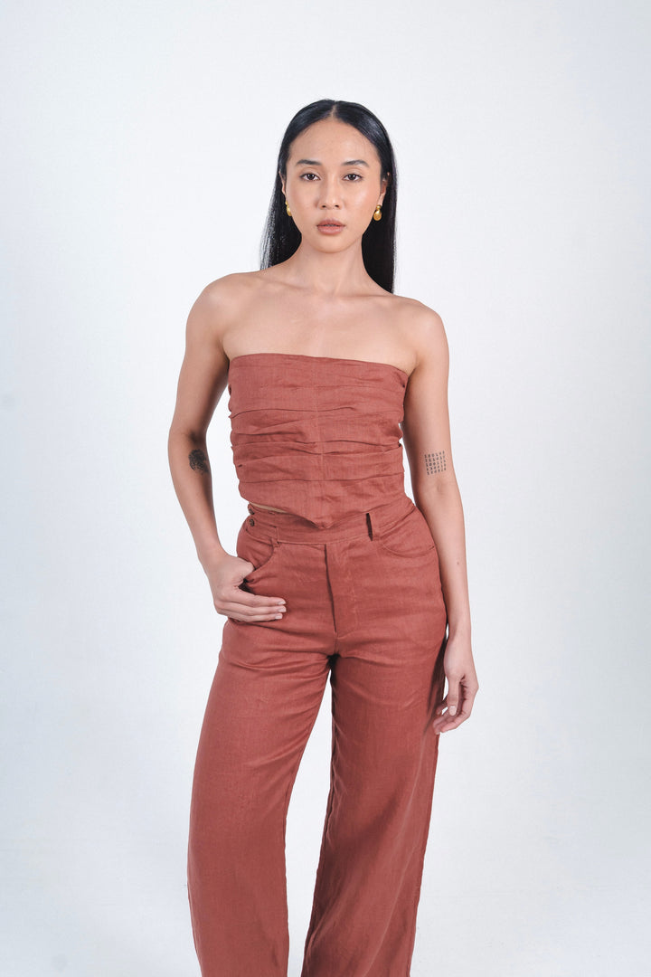 Manik Top In Maroon