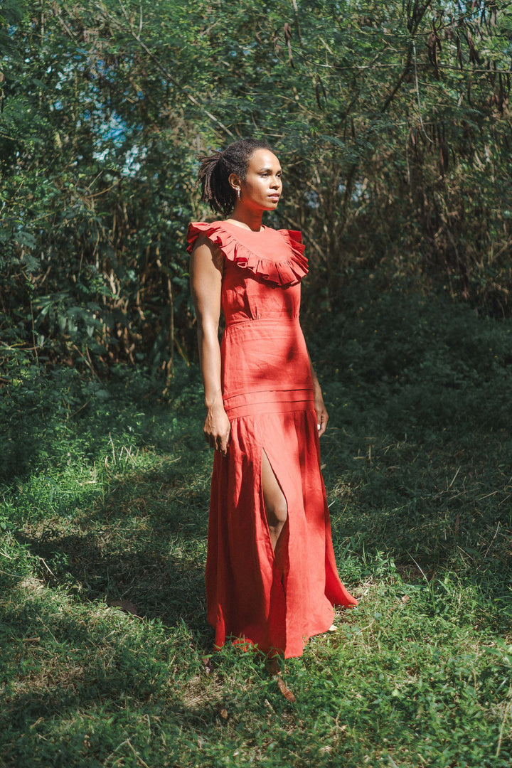 Meranti Dress In Rimba Red