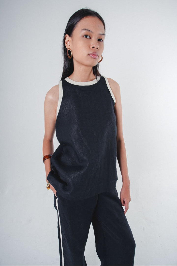 Melda Top Black Stripe