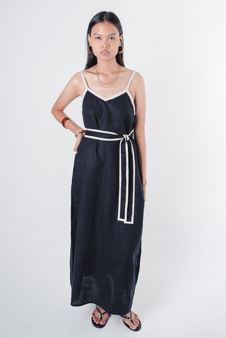 Rosaline Dress Black Stripe