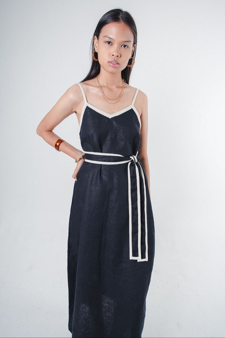 Rosaline Dress Black Stripe