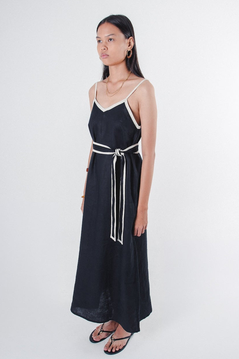 Rosaline Dress Black Stripe