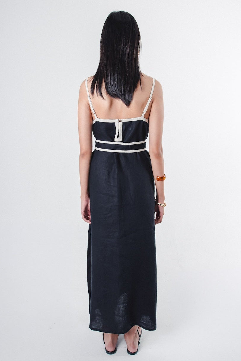 Rosaline Dress Black Stripe