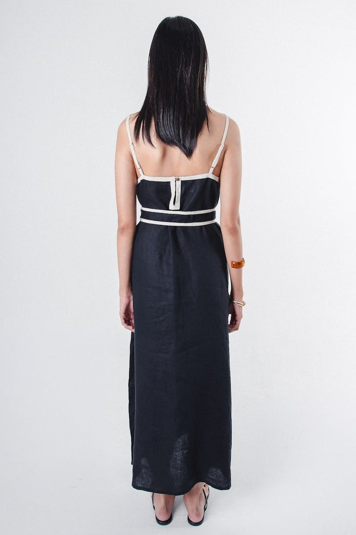 Rosaline Dress Black Stripe