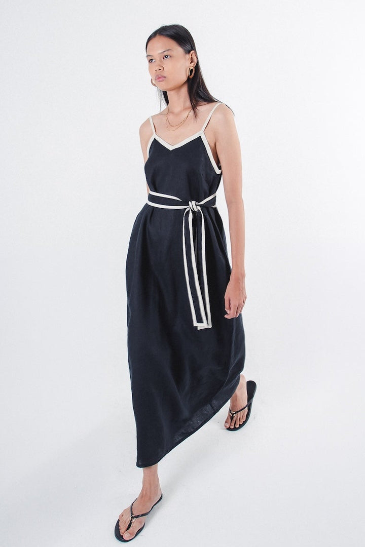 Rosaline Dress Black Stripe