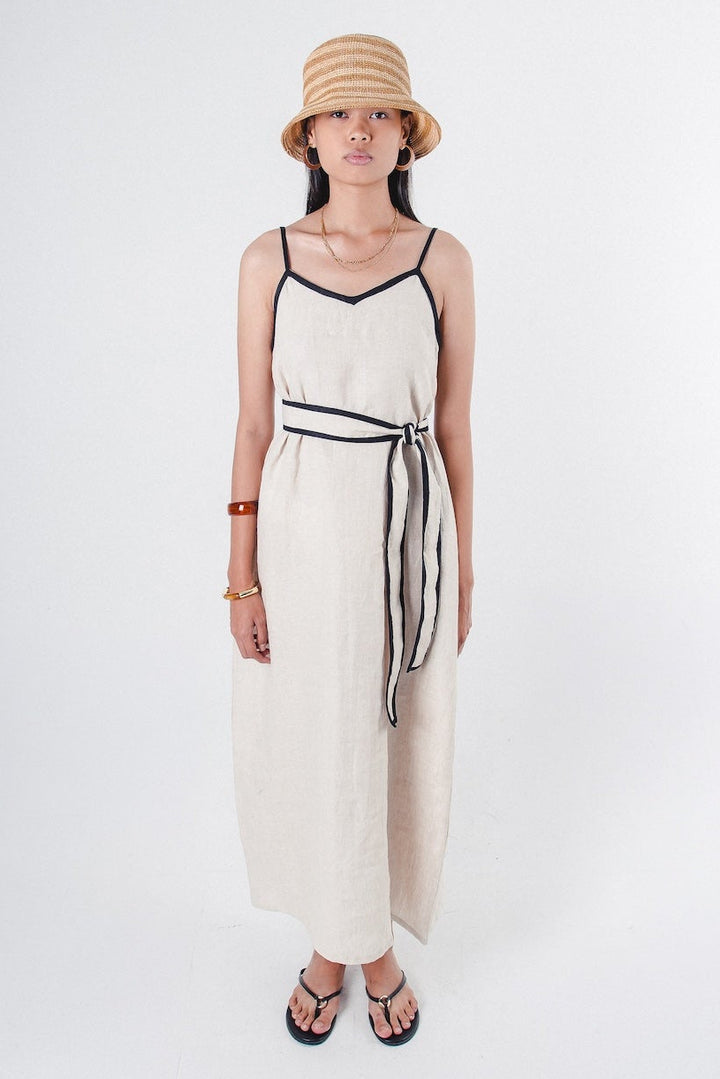 Rosaline Dress Beige Stripe