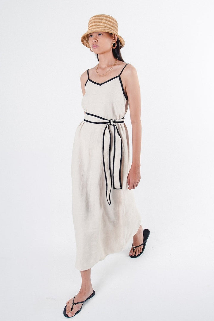 Rosaline Dress Beige Stripe