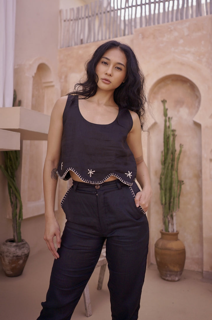 Eboni Pant In Rimba Black