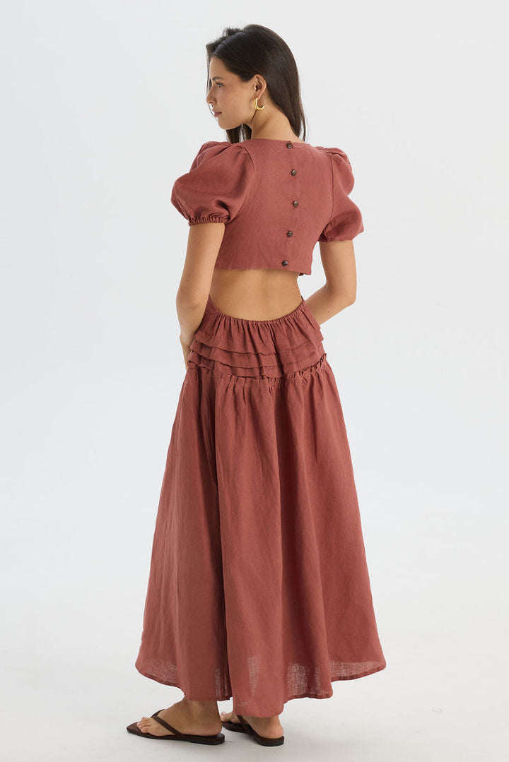 Sardinia Maxi Dress Maroon