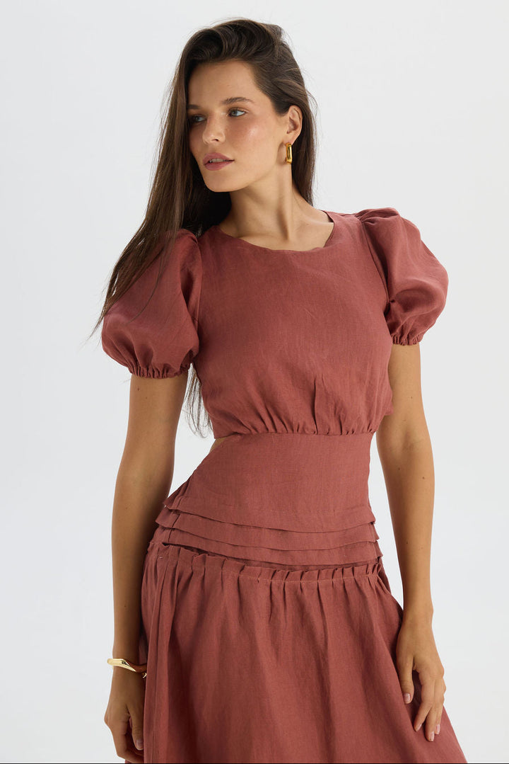 Sardinia Maxi Dress Maroon