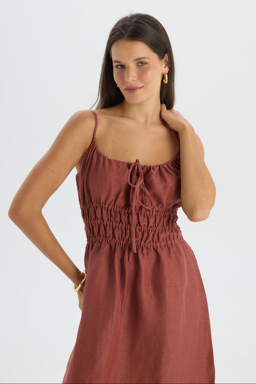 Milena Dress Maroon