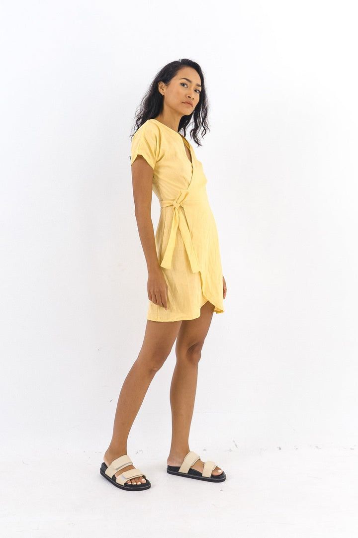 Wrap Dress In Yellow